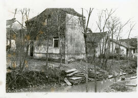 [View of historic buildings along canal]